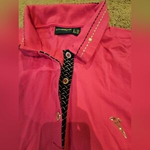 Chervo Amabel Ultra Lightweight Piquet Golf Polo Knockout Pink Womens Small